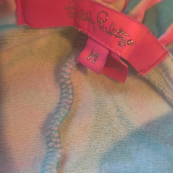 Lilly Pulitzer Pink and Green Ruffle Floral Wrap Dress Size M - Picture 7 of 13